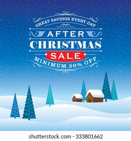 Winter sale poster design template or Background. Creative business promotional vector.