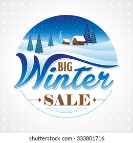 Winter sale poster design template or Background. Creative business promotional vector.