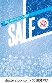 Winter sale poster design template or Background. Creative business promotional vector.