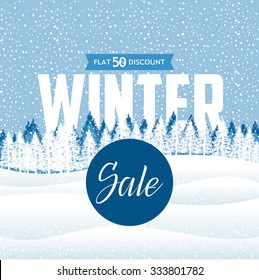 Winter sale poster design template or Background. Creative business promotional vector.