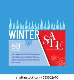 Winter sale poster design template or Background. Creative business promotional vector.