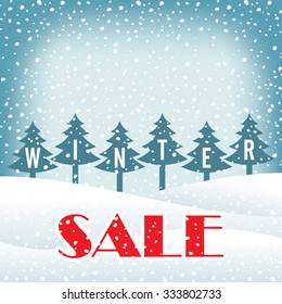 Winter sale poster design template or Background. Creative business promotional vector.