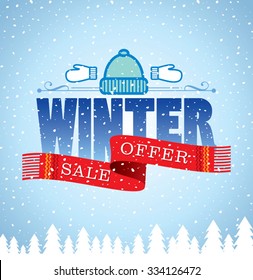 Winter sale poster design template or Background. Creative business promotional vector.
