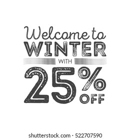 Winter sale poster design template. Creative business promotional vector.