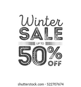 Winter sale poster design template. Creative business promotional vector.