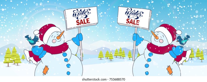 Winter sale poster design template or Background.