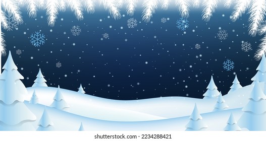 Winter Sale Poster With Fir Tree With Gradient Mesh, Vector Illustration
