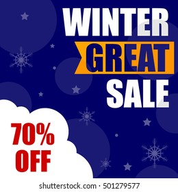 Winter sale poster, Winter promotional brochure