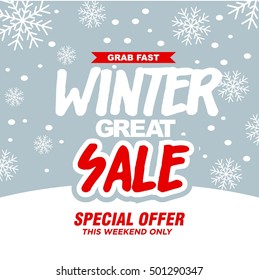 Winter Sale Poster, Winter Promotional Brochure