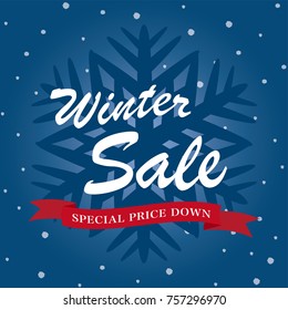 Winter sale poster with snowflake