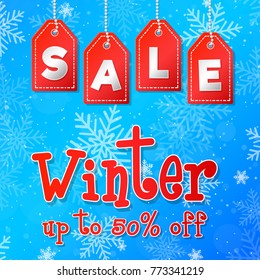 Winter Sale - poster. Vector.