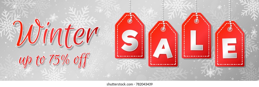 Winter Sale - poster. Vector.
