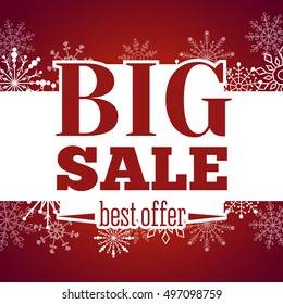 Winter sale poster. Vector illustration.