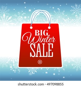 Winter sale poster. Vector illustration.