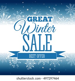 Winter sale poster. Vector illustration.