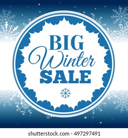Winter sale poster. Vector illustration.