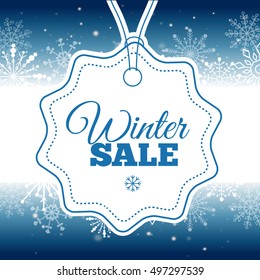 Winter sale poster. Vector illustration.