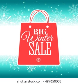 Winter sale poster. Vector illustration.