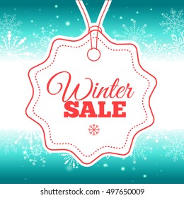 Winter sale poster. Vector illustration.