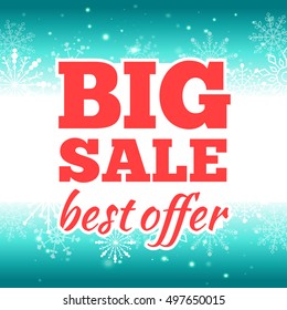 Winter sale poster. Vector illustration.