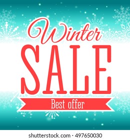 Winter sale poster. Vector illustration.