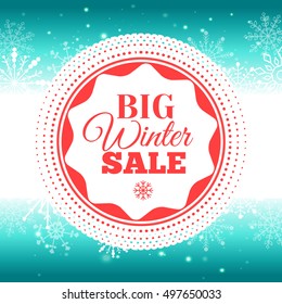 Winter sale poster. Vector illustration.