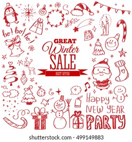 Winter sale poster. Vector illustration.