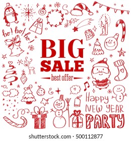 Winter sale poster. Vector illustration.