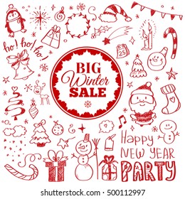 Winter sale poster. Vector illustration.