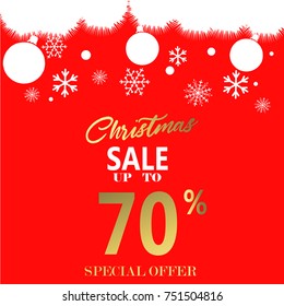 Winter sale poster vector illustration snow flakes