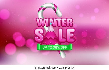 Winter sale product banner. Vector Illustration