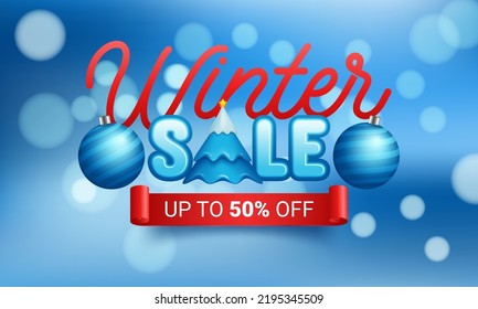 Winter sale product banner. Vector Illustration