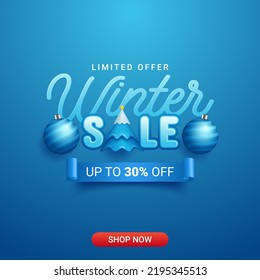 Winter sale product banner. Vector Illustration