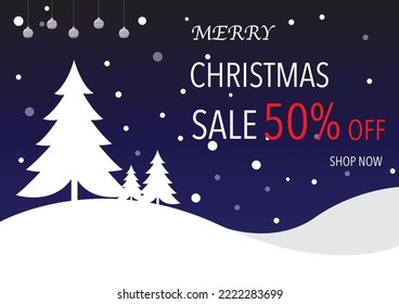 Winter Sale Promotion Banner Template. vector illustration