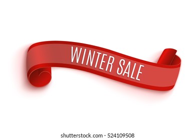 winter sale red scroll.vector illustration 