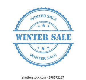 Winter sale rubber stamp.Winter sale grunge stamp.Vector illustration.