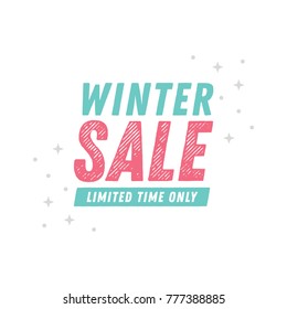 Winter Sale, Sale Sign, Sale Background, Online Sale, Limited Time Only, Clearance Sign, Vector Illustration Background