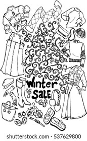 winter sale, sketch