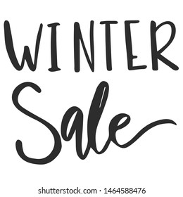 winter sale - slogan quote handwriting text vector