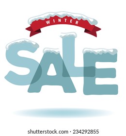 Winter sale with snow isolated EPS 10 vector stock illustration