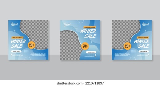 Winter sale social media banner template