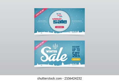 Winter sale social media design templates ad banners