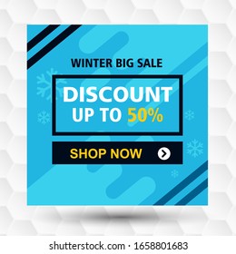 Winter Sale Social Media Post, Vector Illustration.