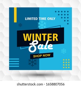 Winter Sale Social Media Post, Vector Illustration.