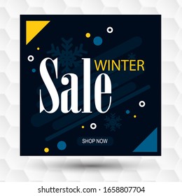 Winter Sale Social Media Post, Vector Illustration.