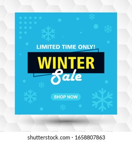 Winter Sale Social Media Post, Vector Illustration.