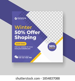 Winter sale social media post template winter sale social media instagram post banner, winter best sale social post banner template.