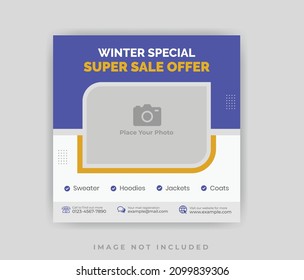 Winter Sale Social Media Post Design Template