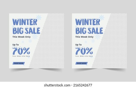 Winter Sale Social Media Post Template design for Winter season