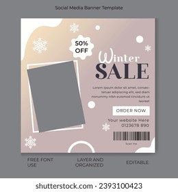 winter sale social media post design template. Social media banner template.Banner and Ads template design. 